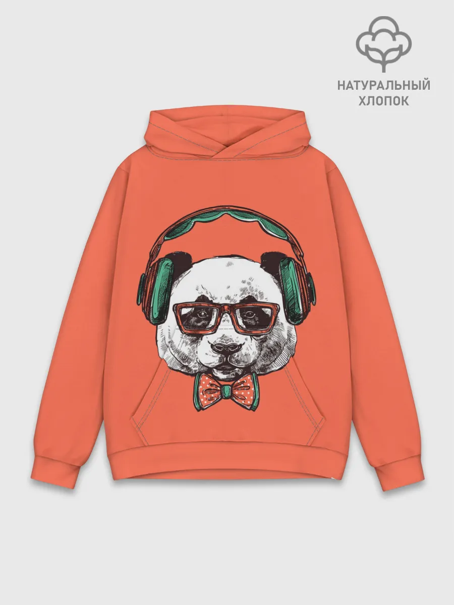 Худи мужской база хлопок / панда-меломан