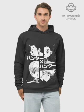 Худи мужской база хлопок / Лого лиц XX Hunter