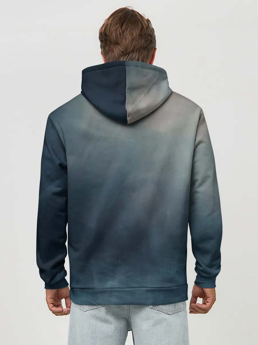 Худи мужской база хлопок / АКВА в свитшоте