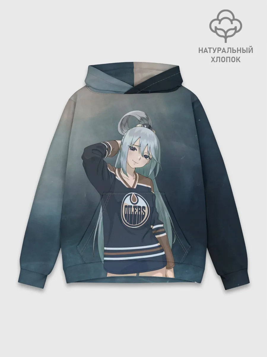 Худи мужской база хлопок / АКВА в свитшоте