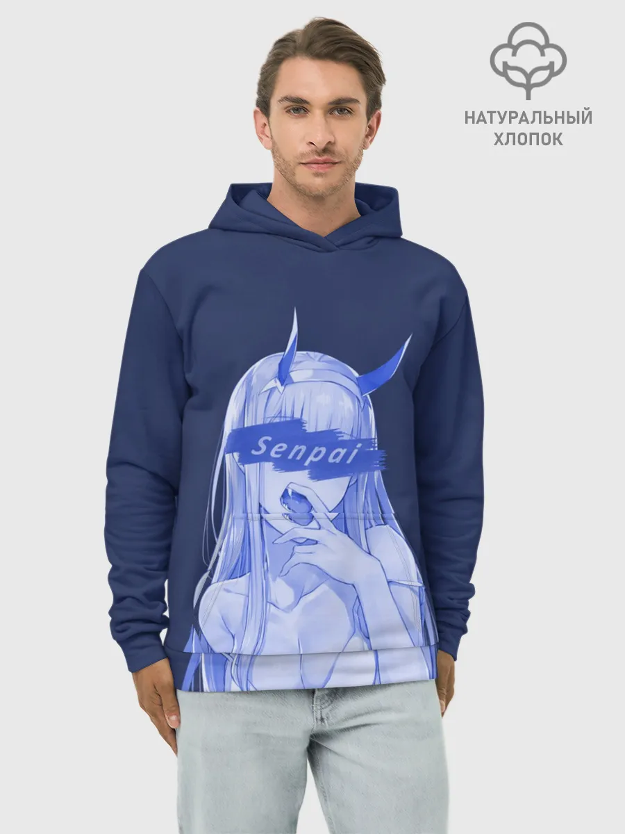 Худи мужской база хлопок / Zero Two Senpai