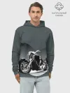 Худи мужской база хлопок / Мотоцикл