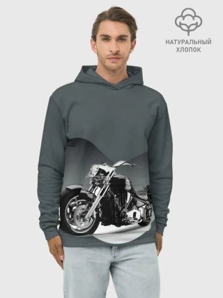 Худи мужской база хлопок / Мотоцикл