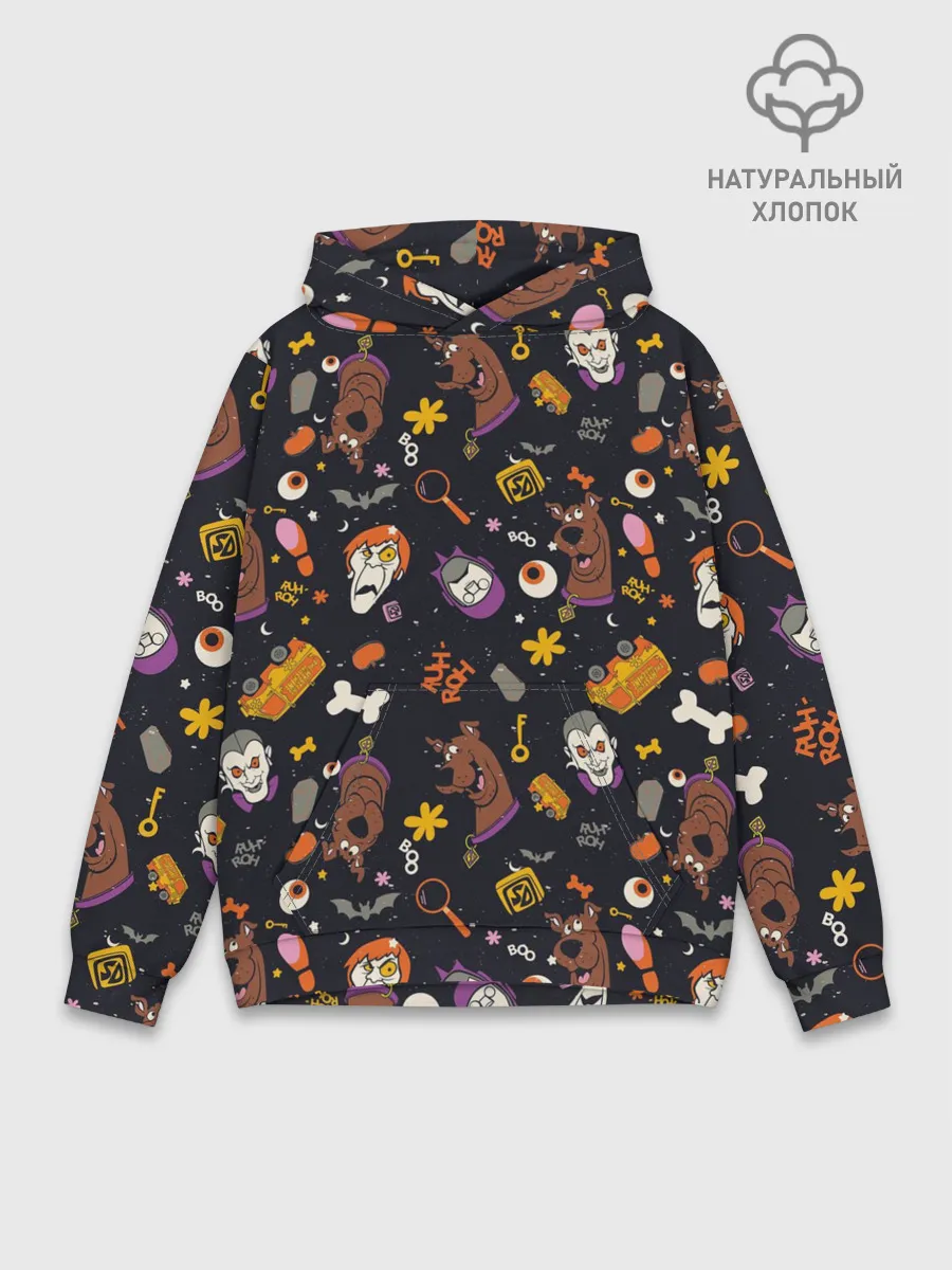 Худи мужской база хлопок / Скуби-Ду Хэллоуин паттерн