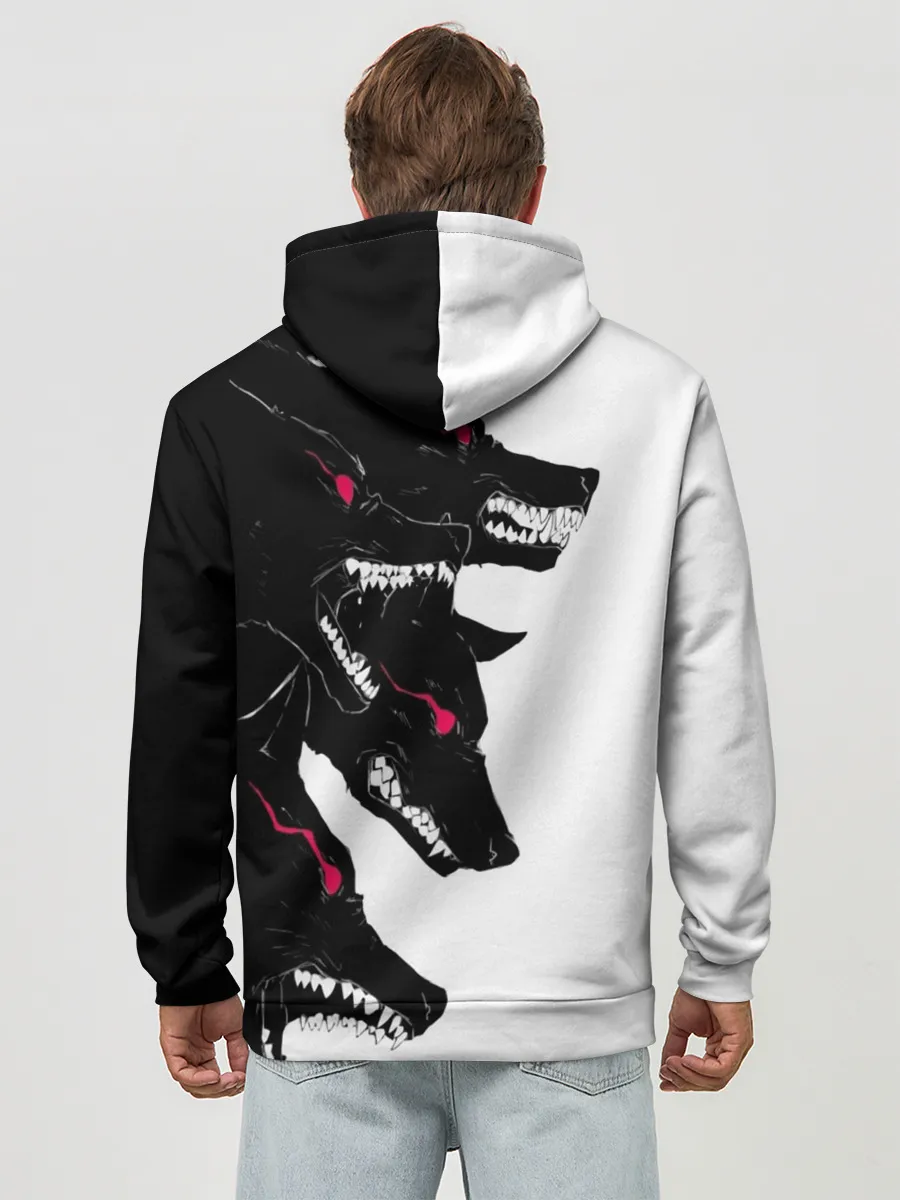 Худи мужской база хлопок / Волки