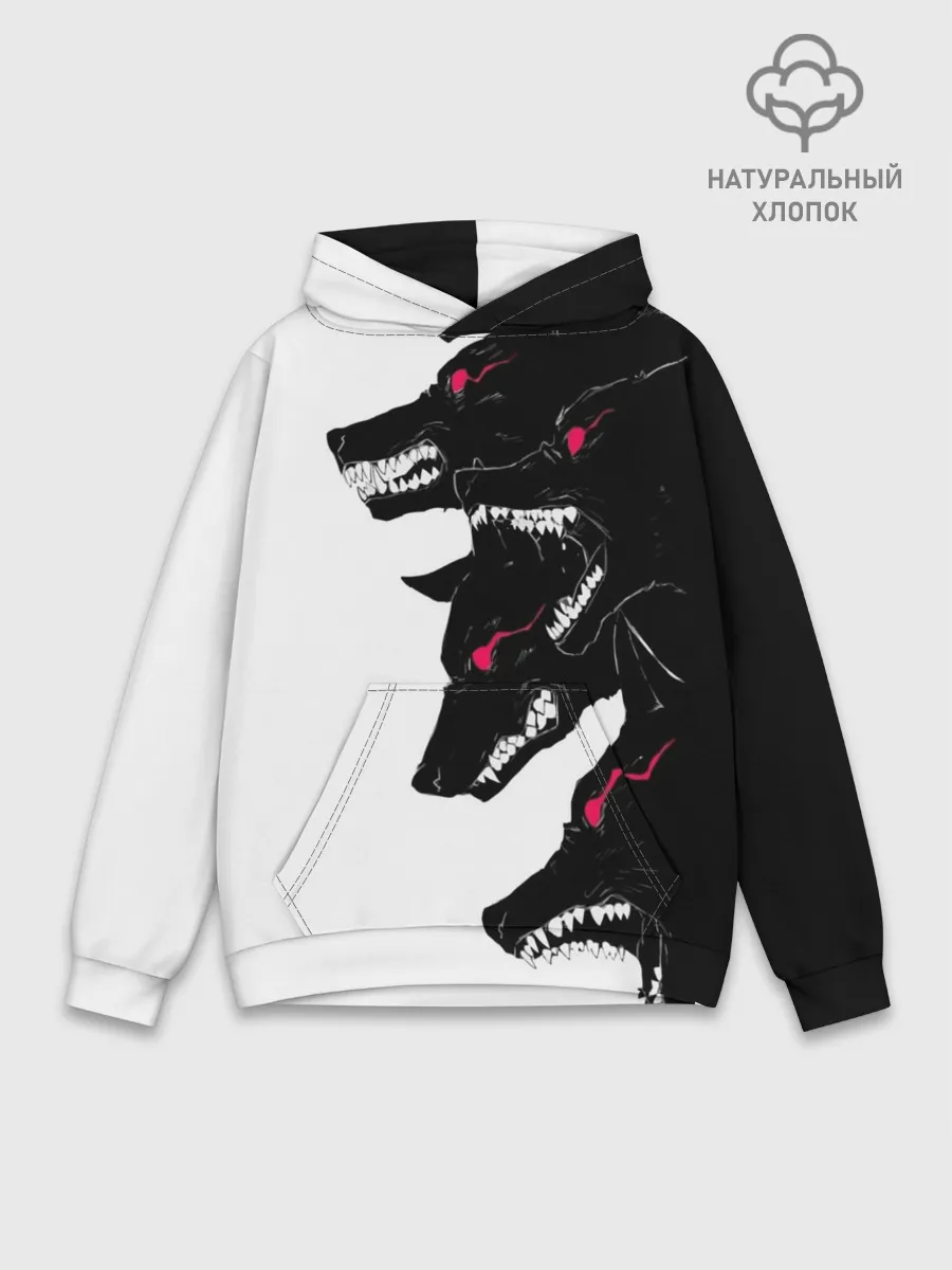 Худи мужской база хлопок / Волки