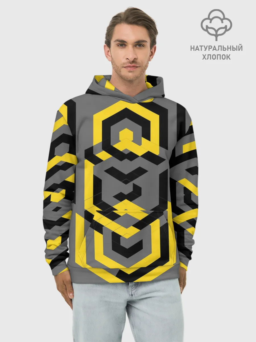 Худи мужской база хлопок / Геометрия узор