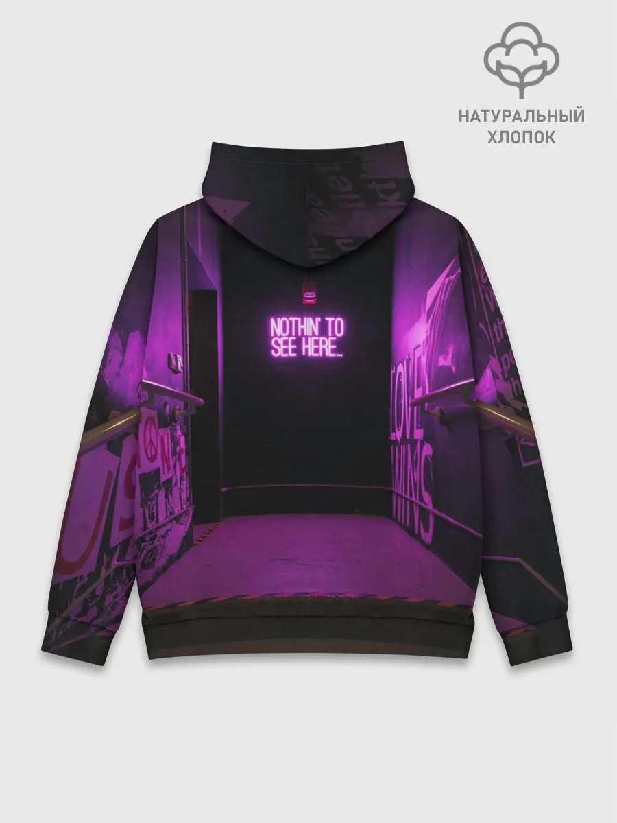 Худи мужской база хлопок / Неоновый стиль