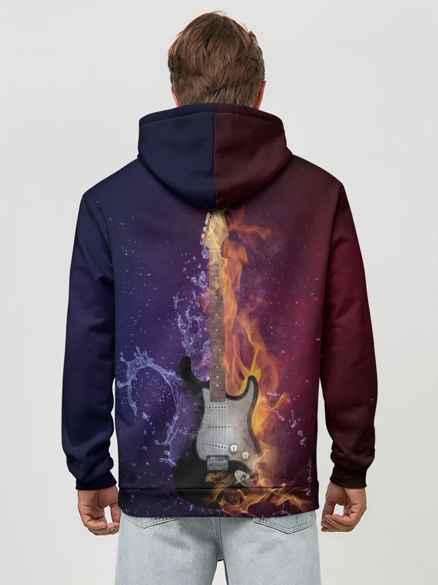 Худи мужской база хлопок / Гитара огня