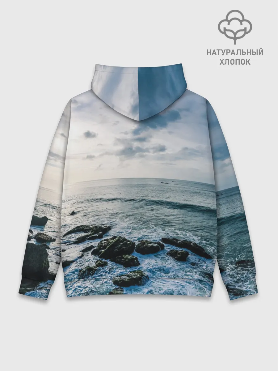 Худи мужской база хлопок / Море