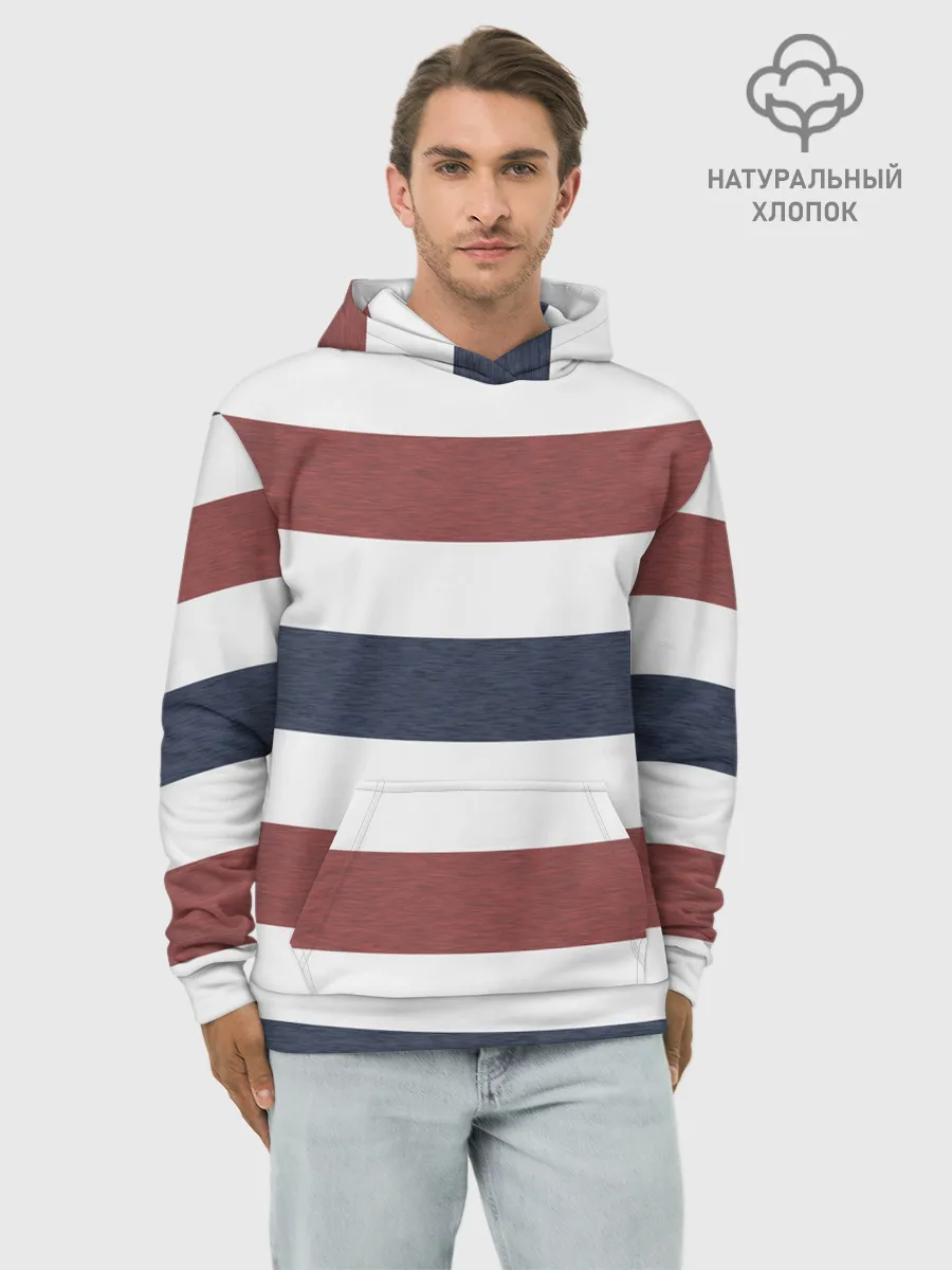 Худи мужской база хлопок / Полоски