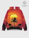 Худи мужской база хлопок / Пальмы на фоне моря