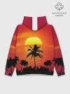 Худи мужской база хлопок / Пальмы на фоне моря