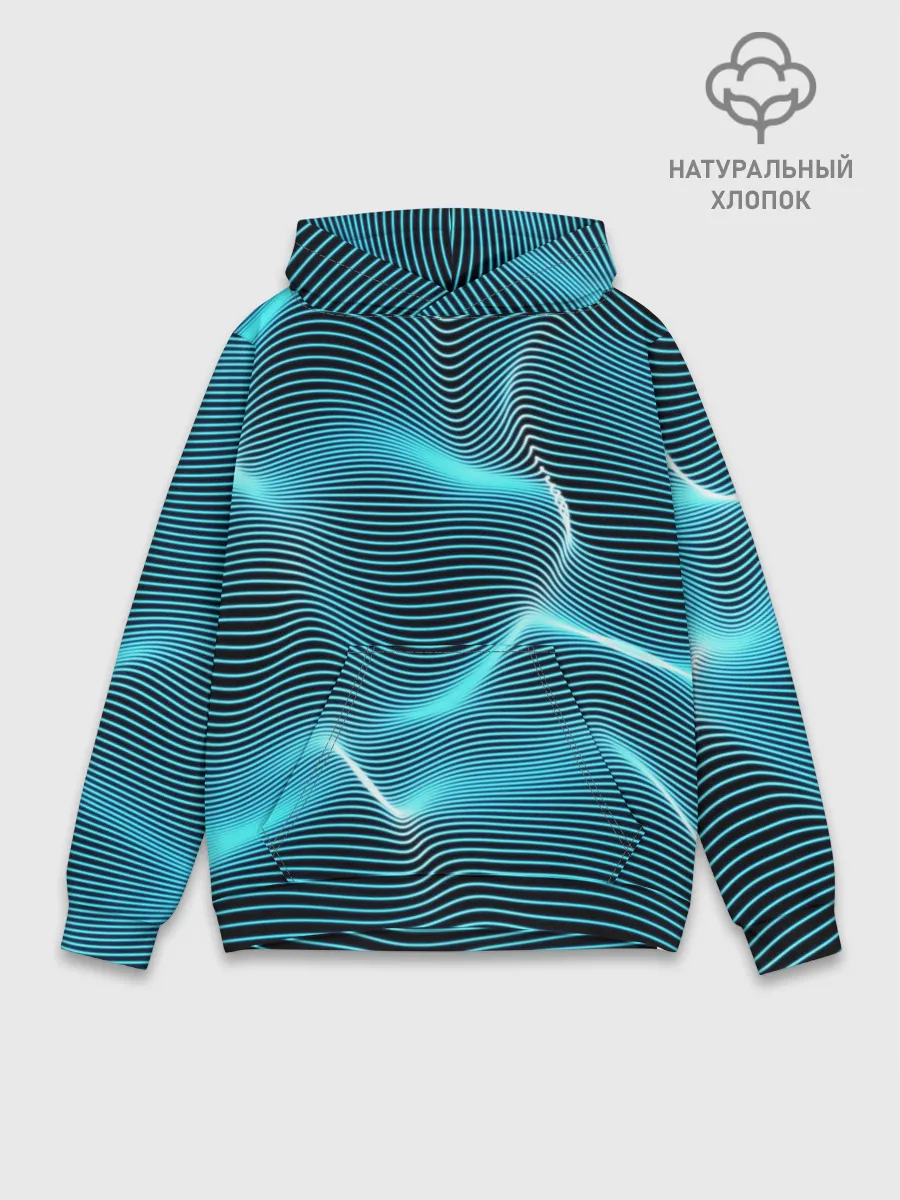 Худи мужской база хлопок / Neon lines