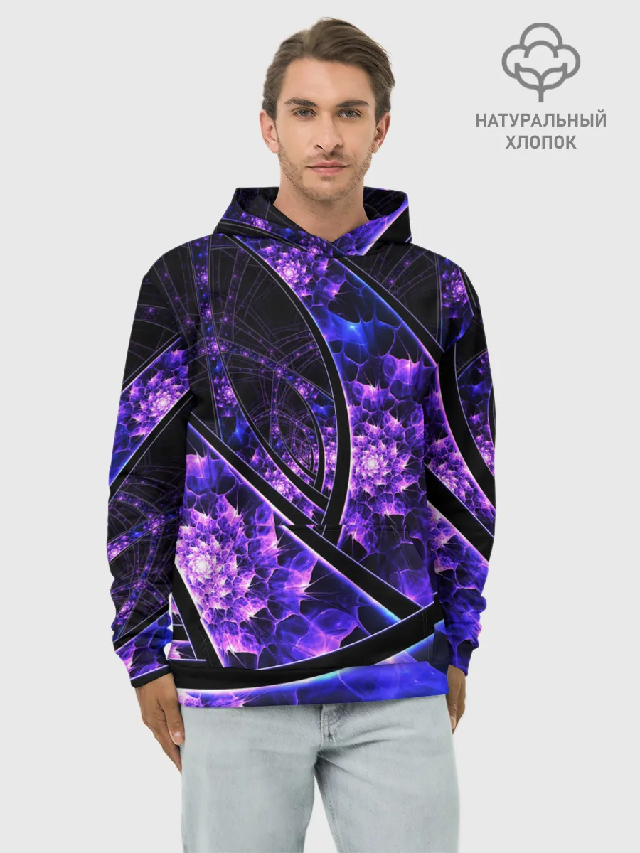 Худи мужской база хлопок / Фрактал линии