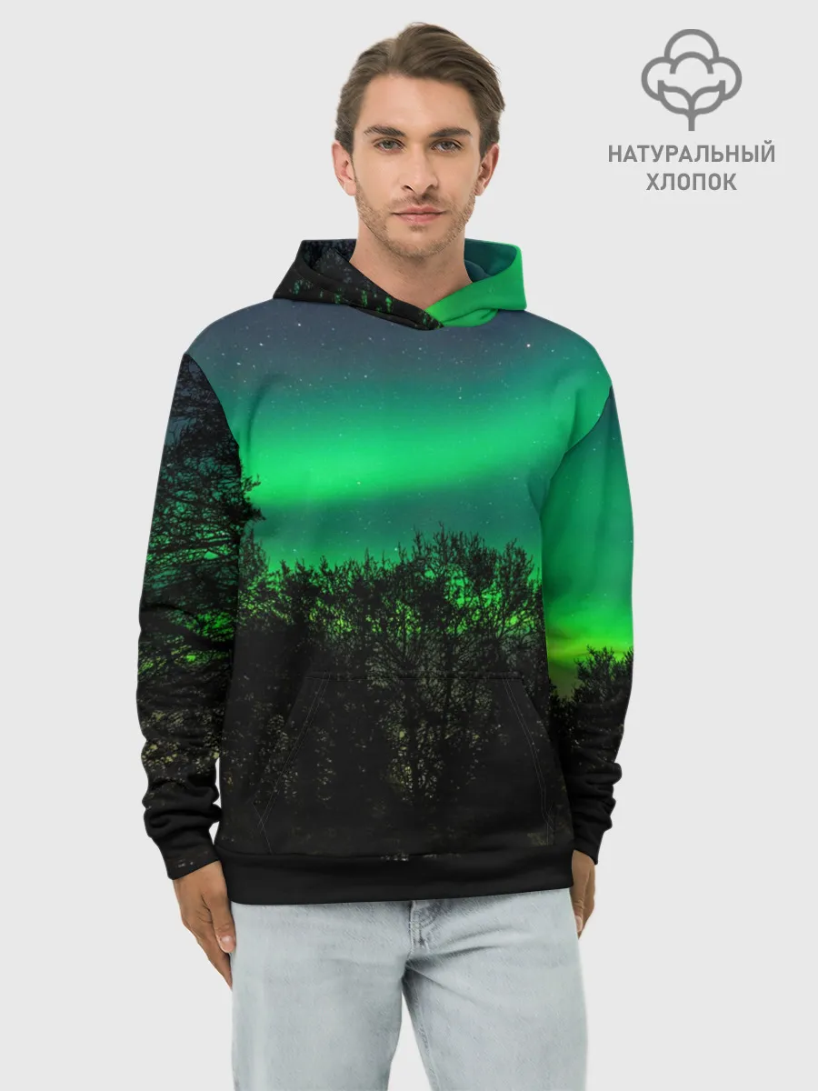 Худи мужской база хлопок / Северное сияние