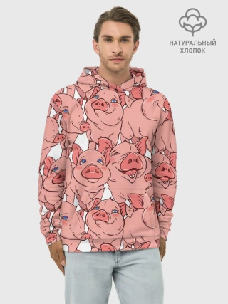 Худи мужской база хлопок / Свиньи