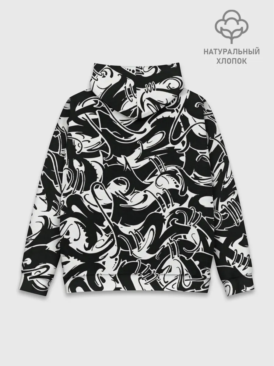 Худи мужской база хлопок / Tattoo | BlackWhite