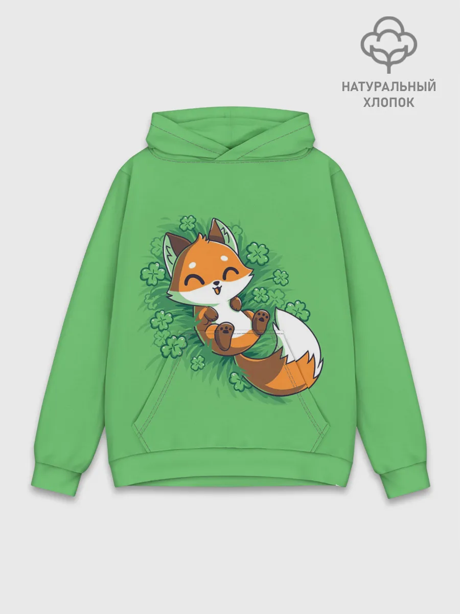 Худи мужской база хлопок / Удачливый лис