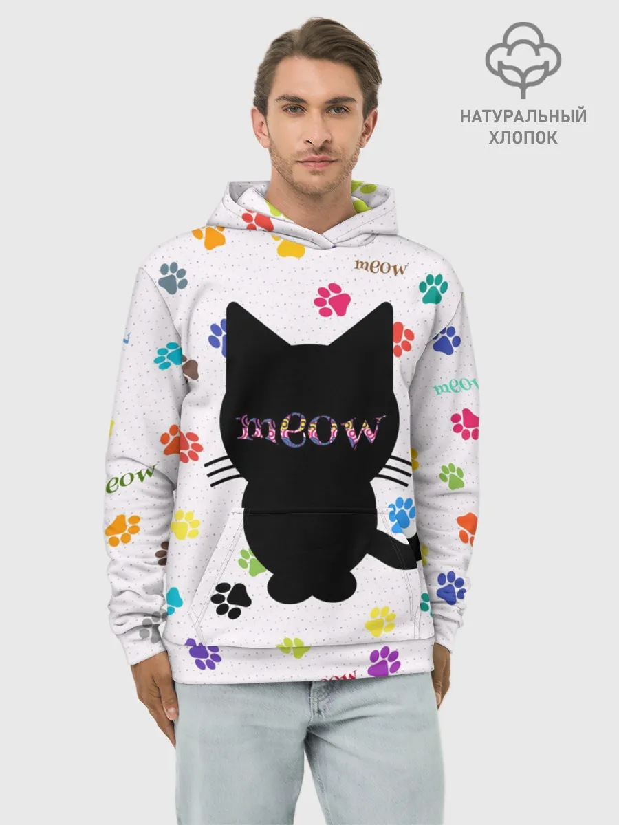 Худи мужской база хлопок / Meow