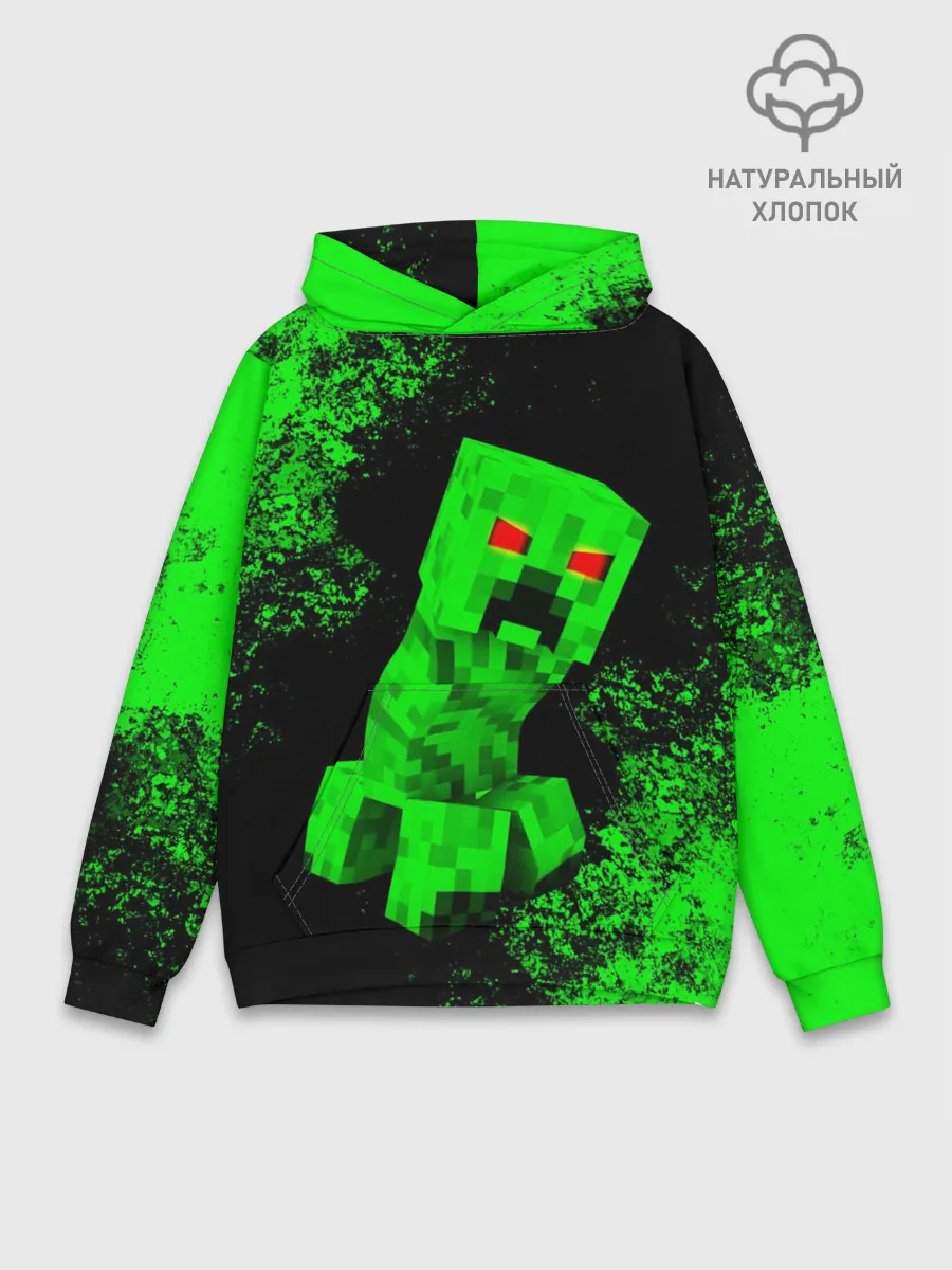 Худи мужской база хлопок / MINECRAFT CREEPER