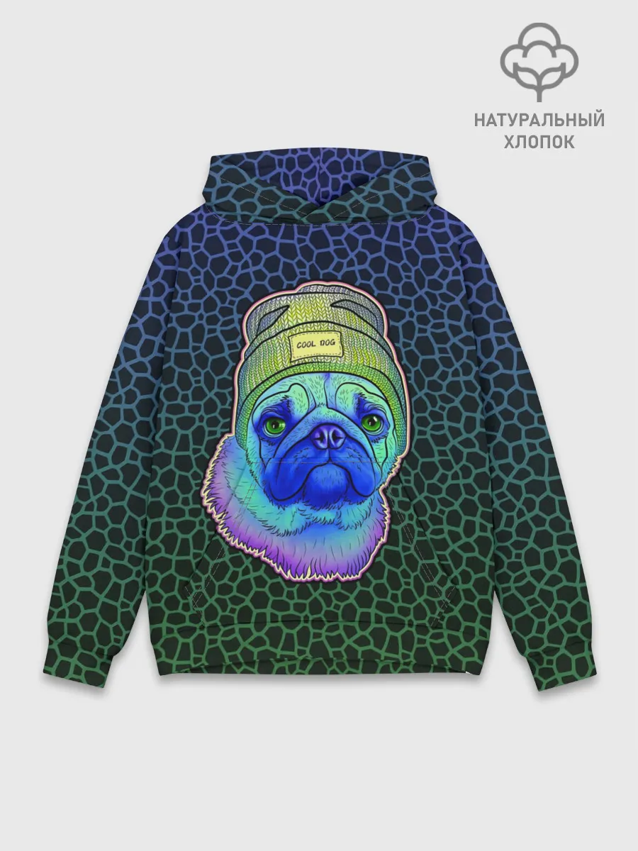 Худи мужской база хлопок / Мопс