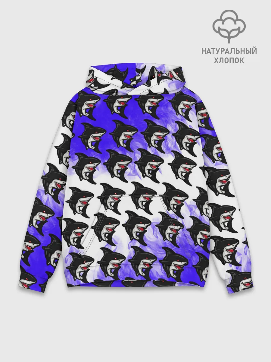 Худи мужской база хлопок / Акула