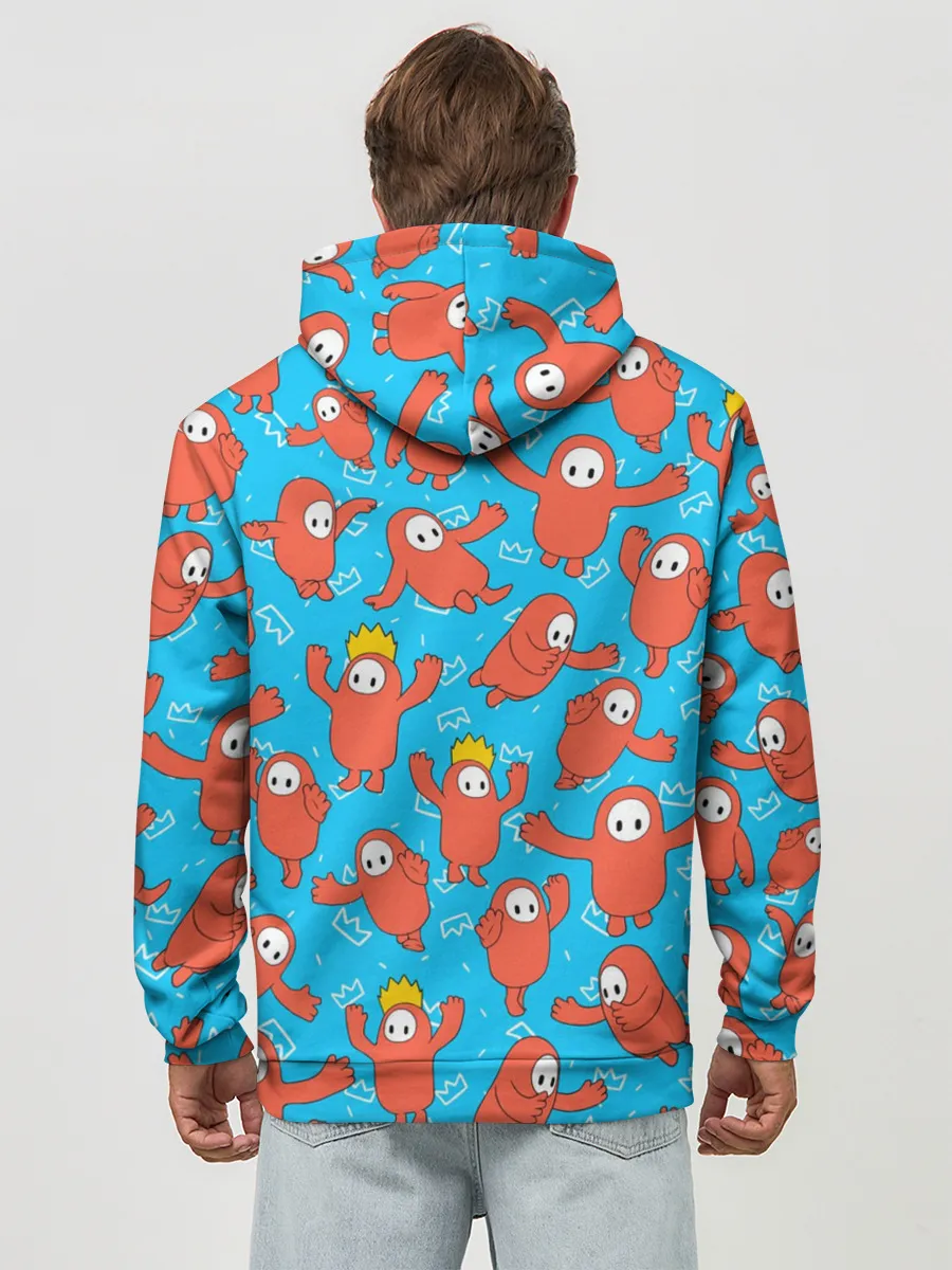 Худи мужской база хлопок / Fall guys red