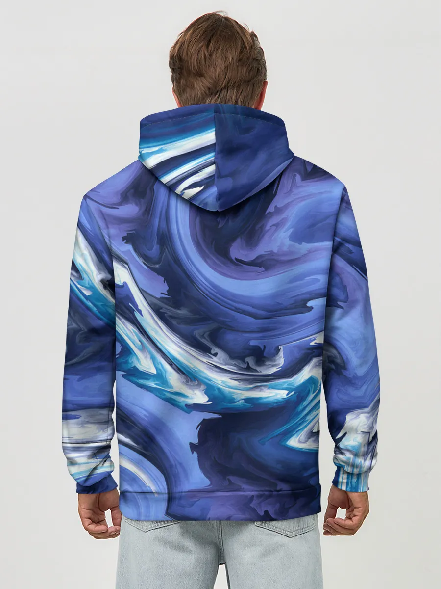 Худи мужской база хлопок / Абстрактные волны