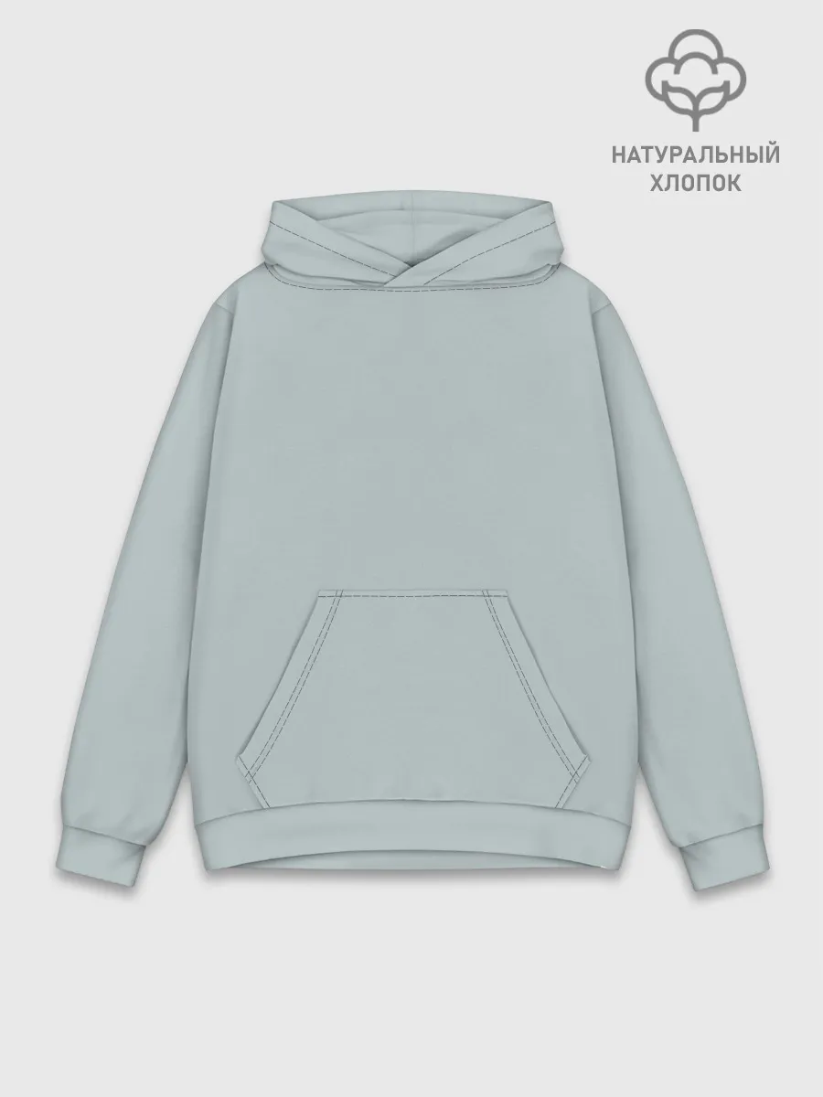 Худи мужской база хлопок / Радуга v5 - голубой