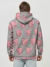 Худи мужской база хлопок / РОЗОВЫЕ СЛОНИКИ ПАТТЕРН