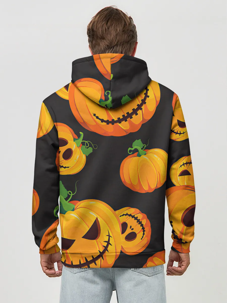 Худи мужской база хлопок / Весёлые тыквы