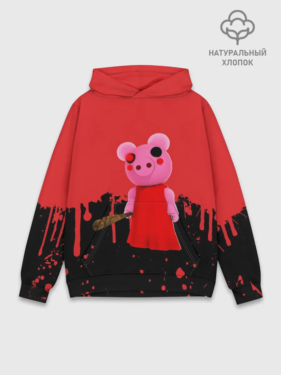 Худи мужской база хлопок / ROBLOX PIGGY - СВИНКА ПИГГИ