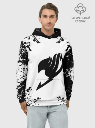 Худи мужской база хлопок / Хвост Феи в белом круге