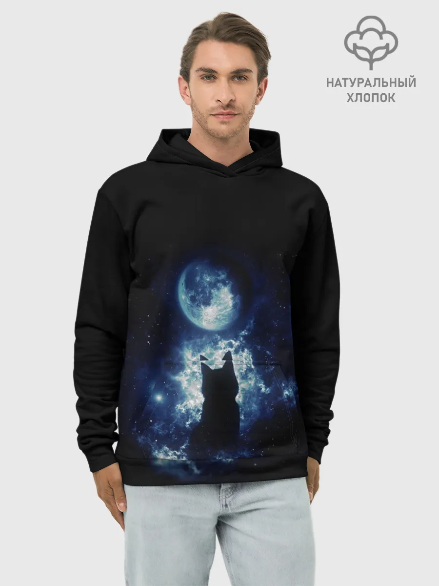 Худи мужской база хлопок / Кот