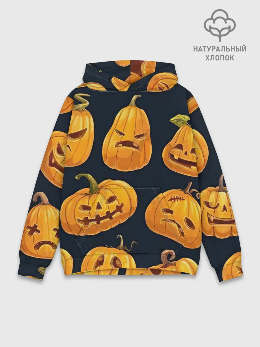 Худи мужской база хлопок / Праздничные тыквы