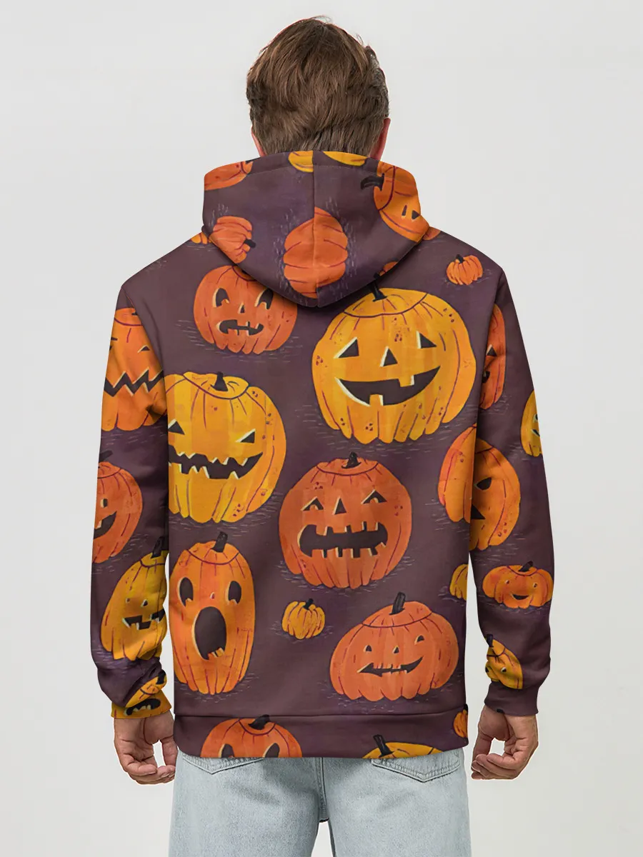 Худи мужской база хлопок / Весёлые тыквы