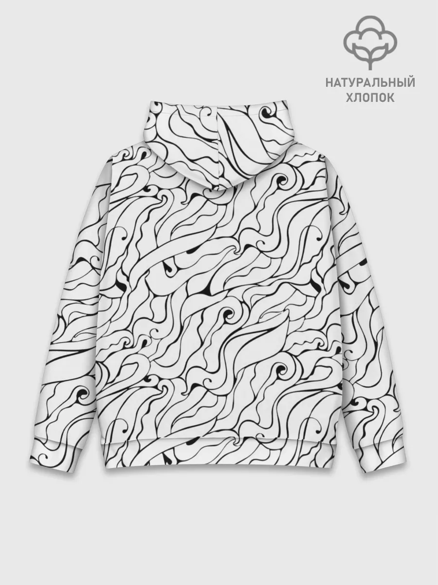 Худи мужской база хлопок / Черно-белые узоры