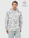 Худи мужской база хлопок / Черно-белые узоры