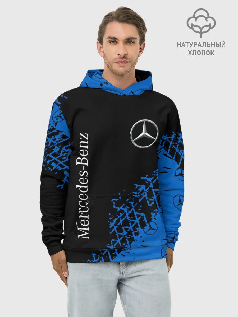 Худи мужской база хлопок / MERCEDES / МЕРСЕДЕС