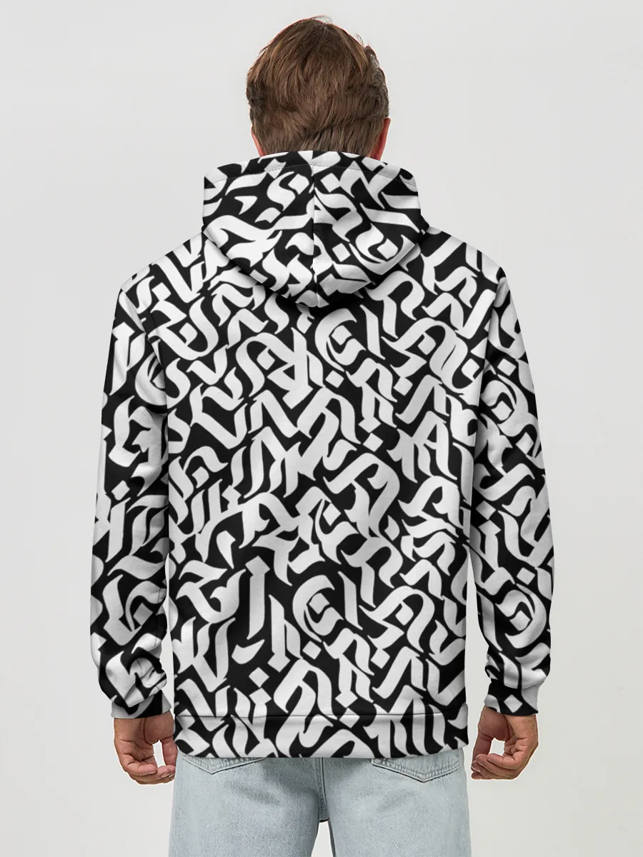 Худи мужской база хлопок / Шрифт на чёрном