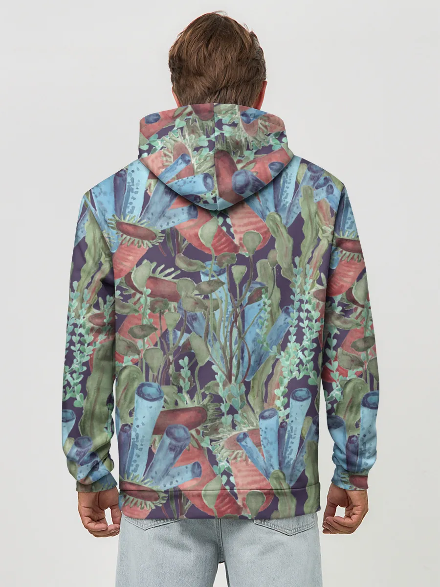 Худи мужской база хлопок / Водоросли на морском дне