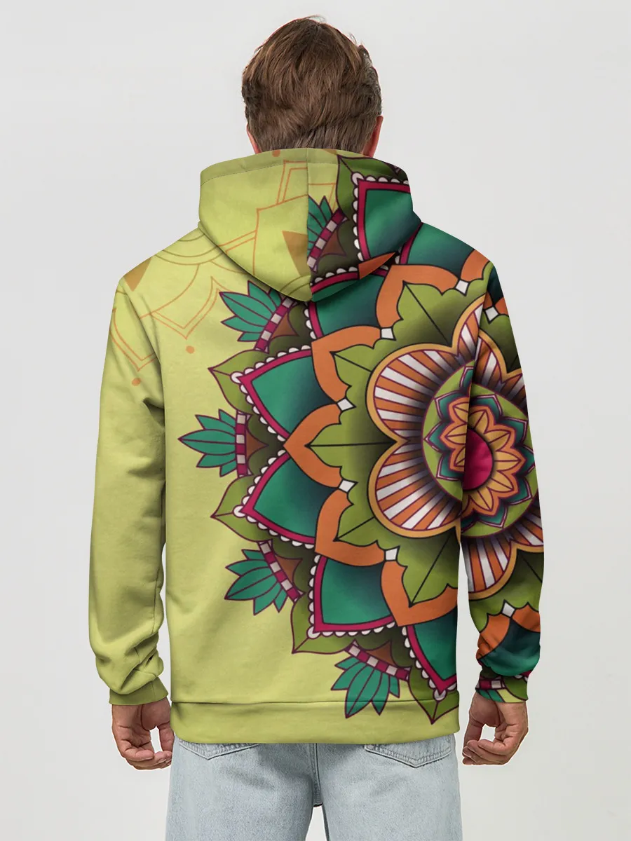 Худи мужской база хлопок / мандала узор тату