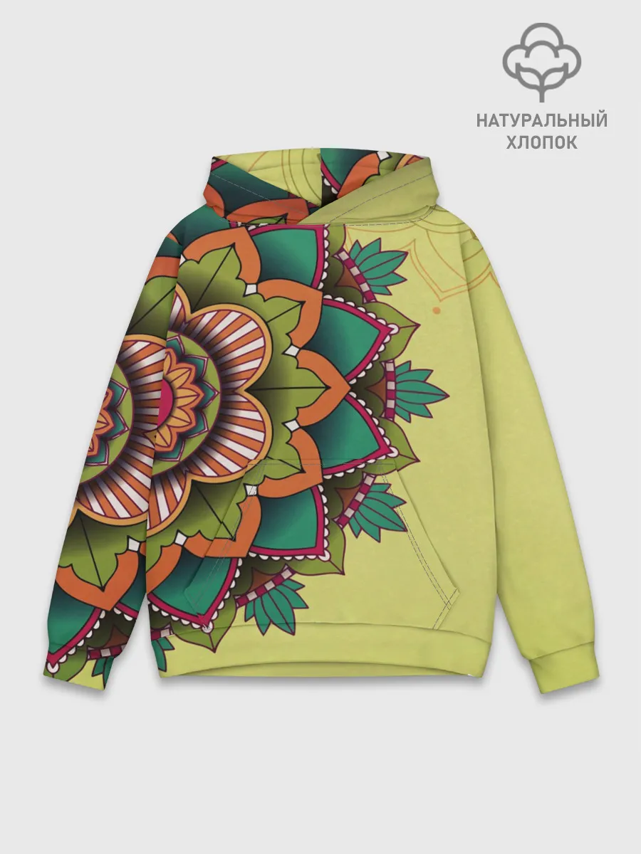 Худи мужской база хлопок / мандала узор тату