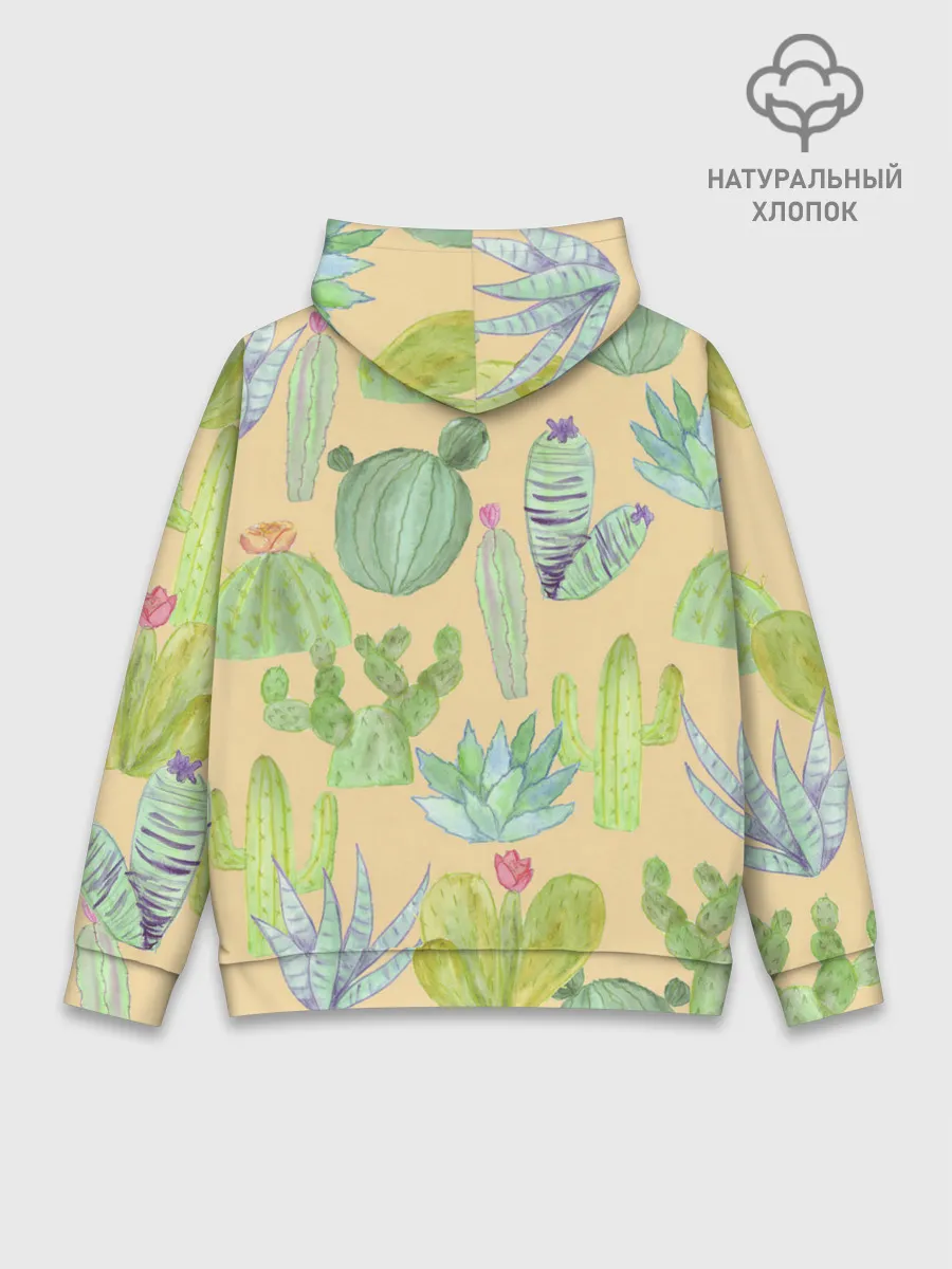 Худи мужской база хлопок / Кактусы в пустыне