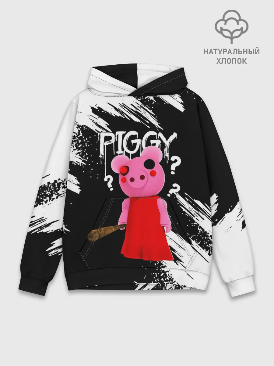 Худи мужской база хлопок / ROBLOX PIGGY - СВИНКА ПИГГИ
