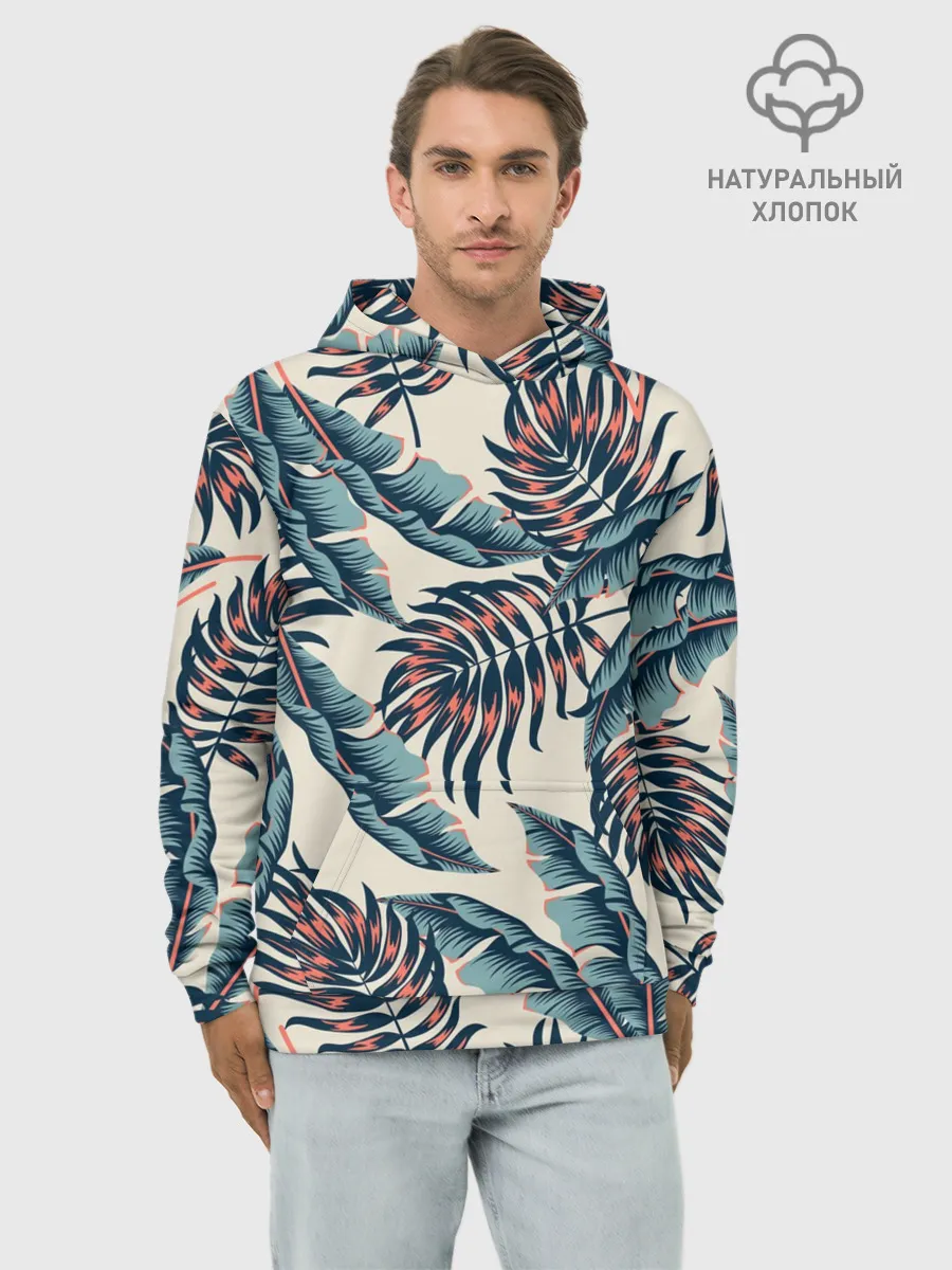 Худи мужской база хлопок / Тихие тропики
