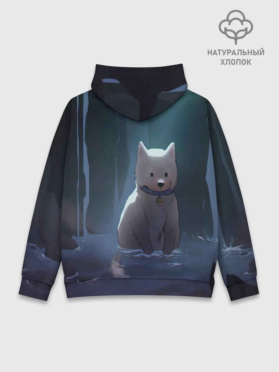 Худи мужской база хлопок / Одинокий пес в озере слез