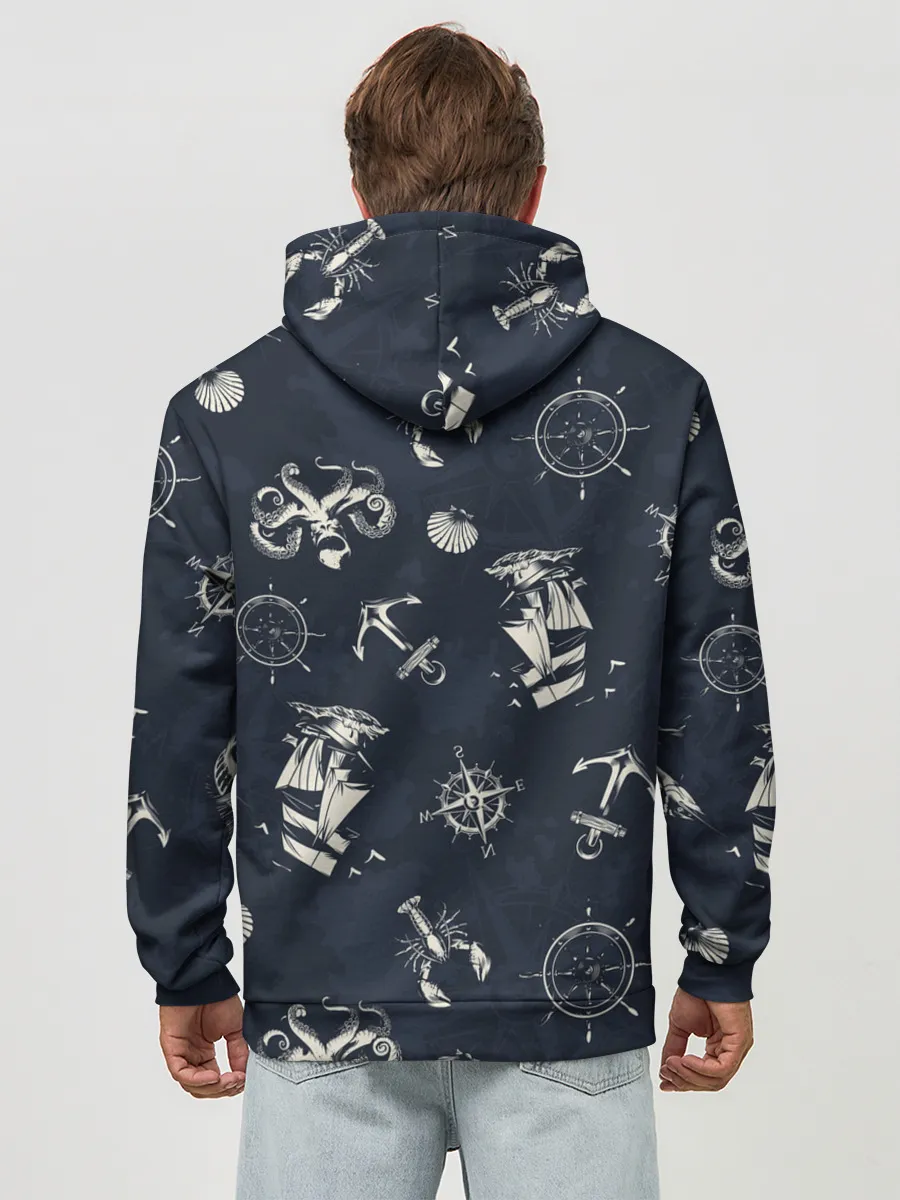 Худи мужской база хлопок / Nautical art
