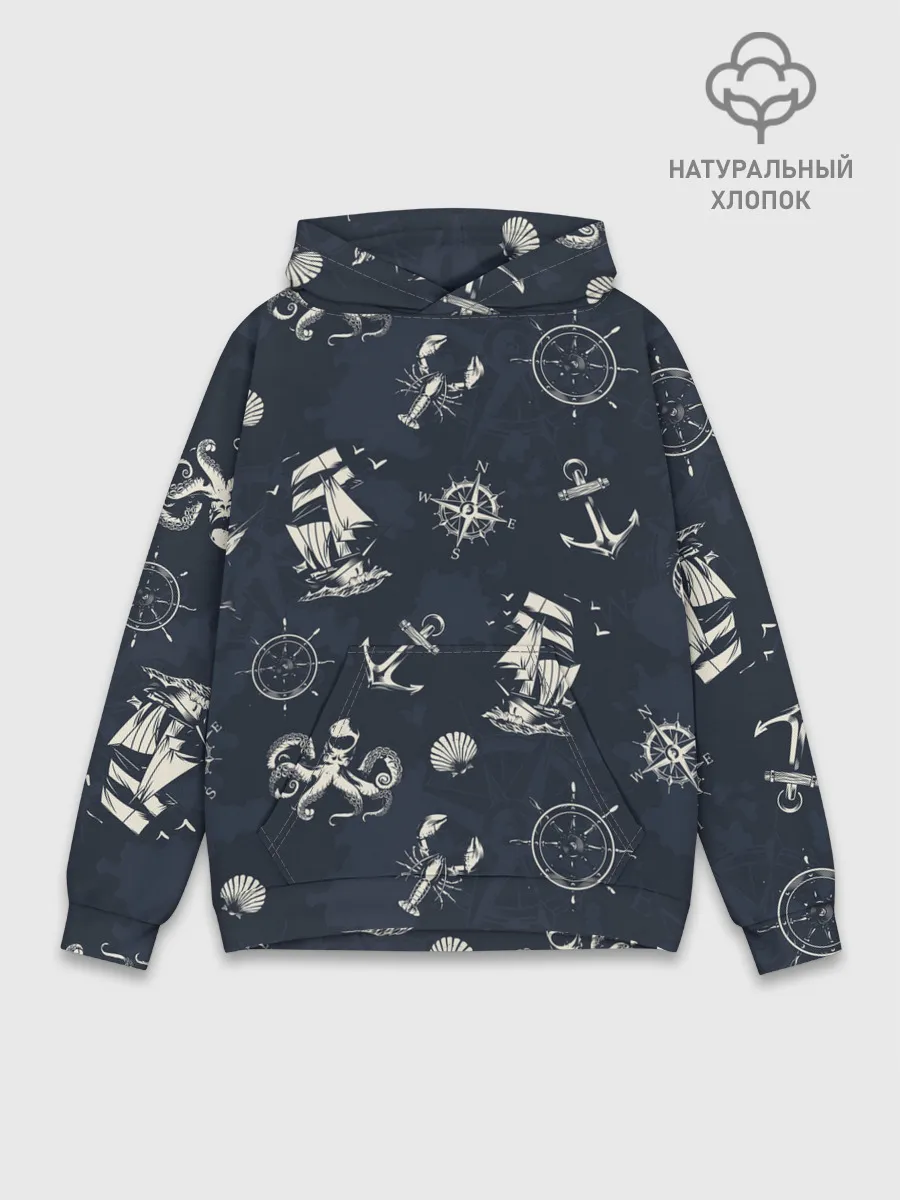 Худи мужской база хлопок / Nautical art
